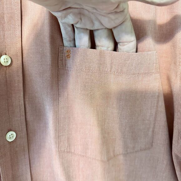 IZOD Dress Shirt Mens L 100% Cotton Long Sleeve Collared Button‎ Down - Picture 4 of 14